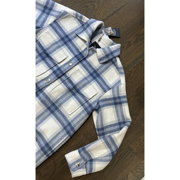 NWT Ret $ 399 Rails Jaro‎ Ivory Bay Coat Women Plaid - Size M - Picture 8 of 9